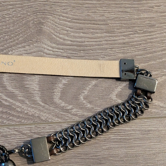 Stylish Black and Silver Women's Chain Belt. Luisa Cerano. - Picture 7 of 10